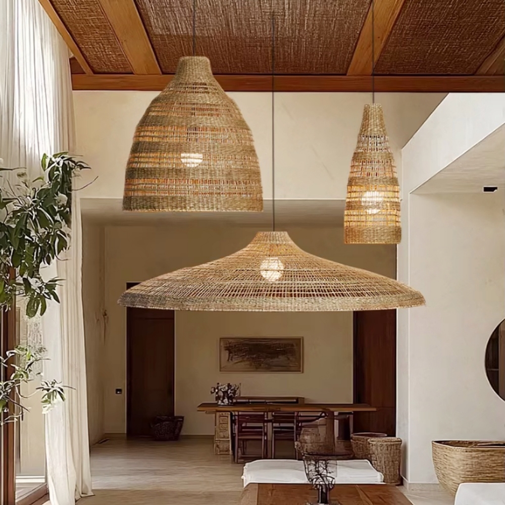 Handwoven Natural Water Plants Pendant Lamp