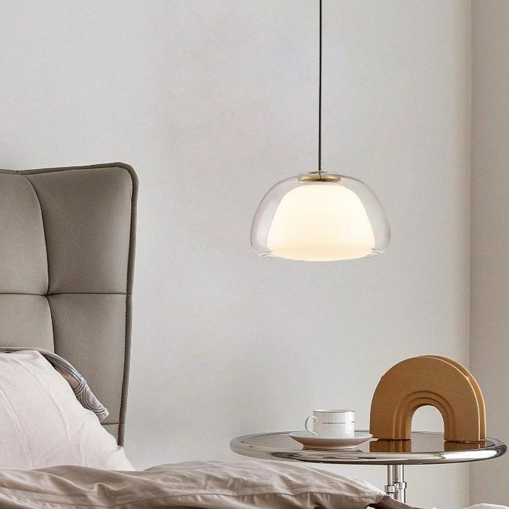 Modern Organic Glass Dome Pendant Light