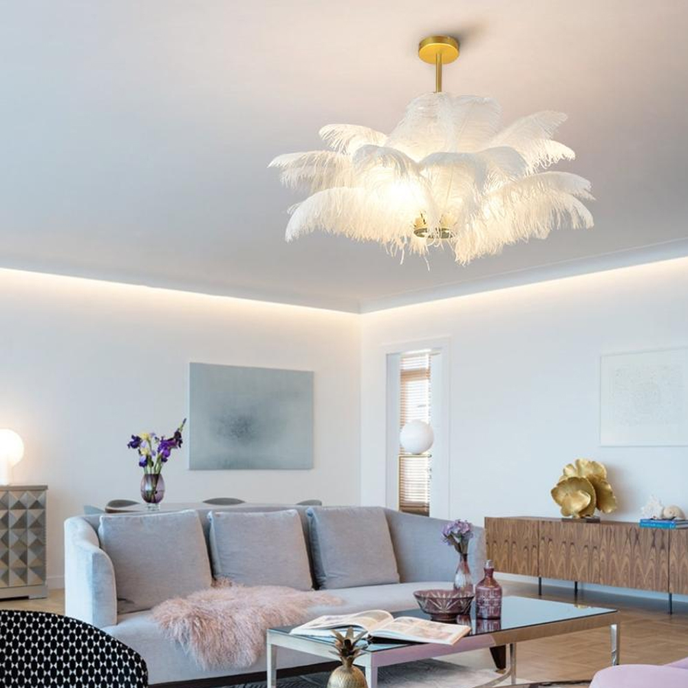 Modern Feather Home Chandelier Nordic Craft Pendant Lighting
