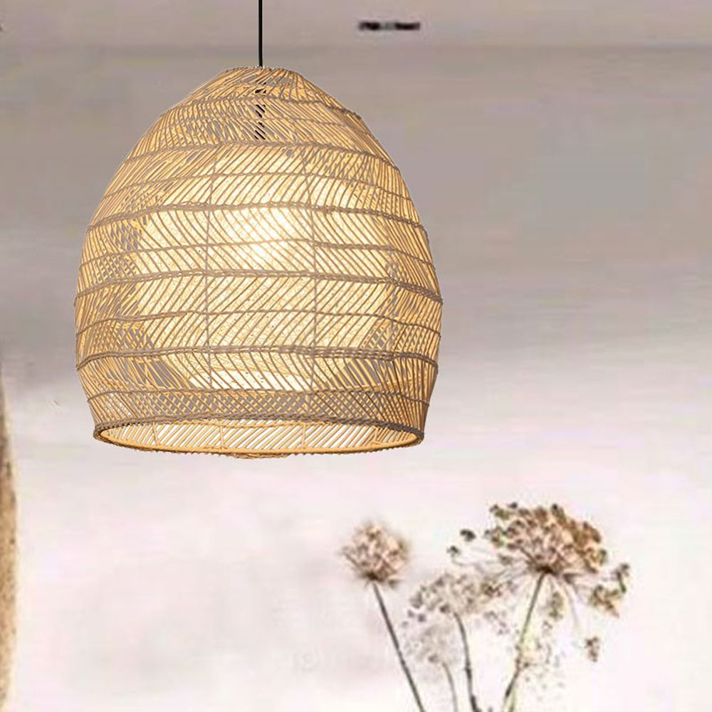Luminaria Rattan Basket Pendant Light ampshade Simple Basket Rattan Chandelier