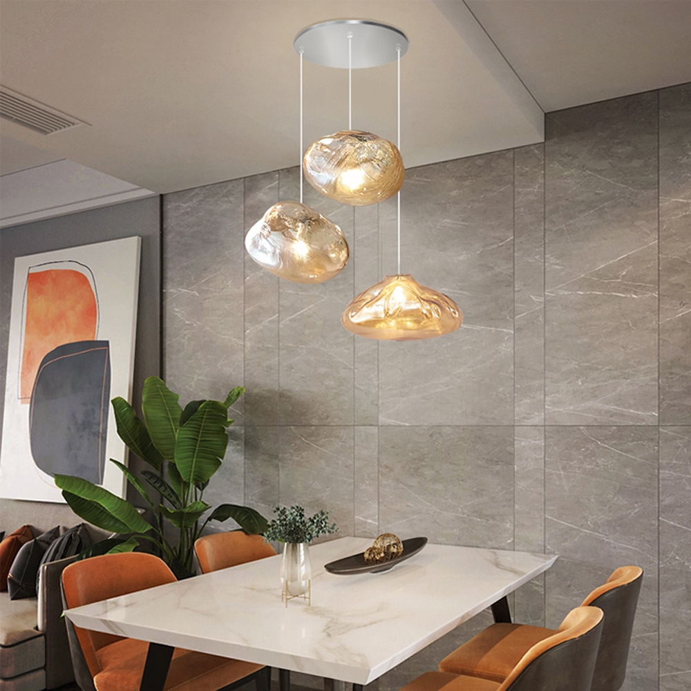 Large space loft staircase chandelier hotel lobby cloud glass long hanging chandelier duplex apartment pendant light