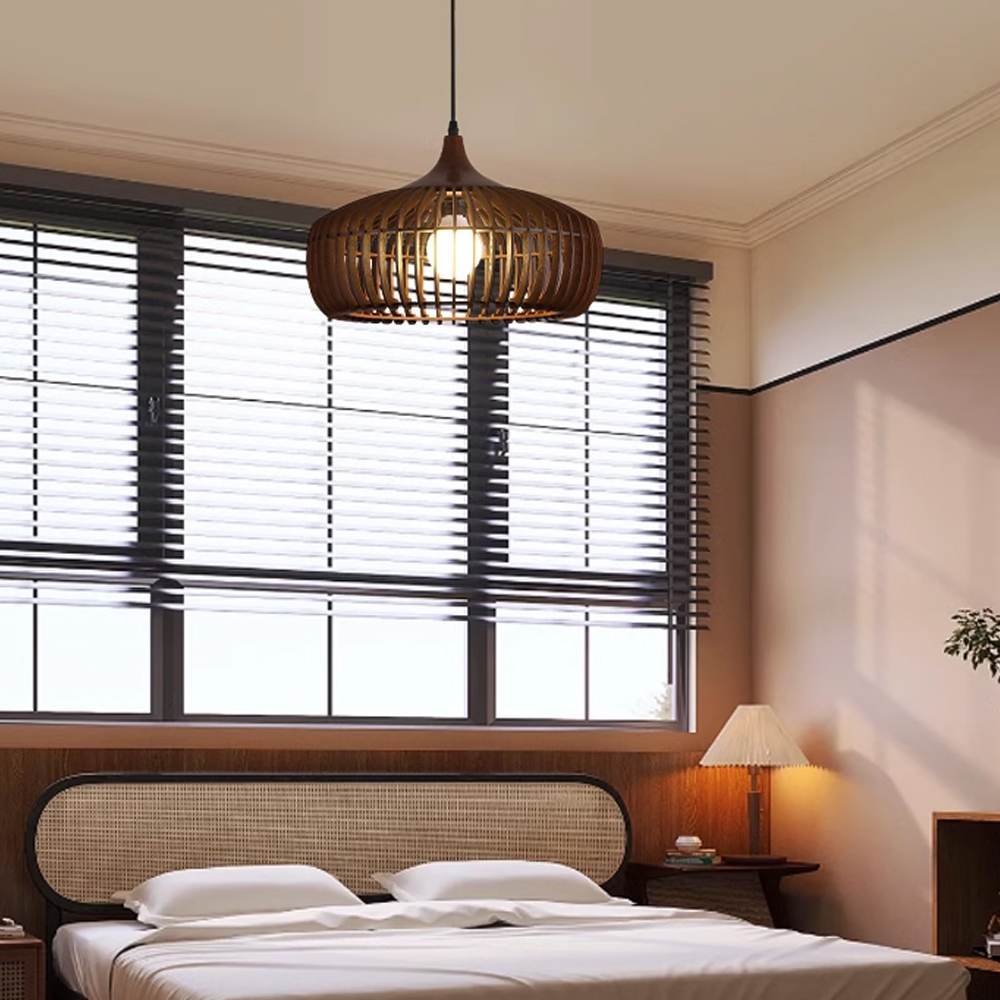 Nordic Wood Art Creative Living Room Pendant