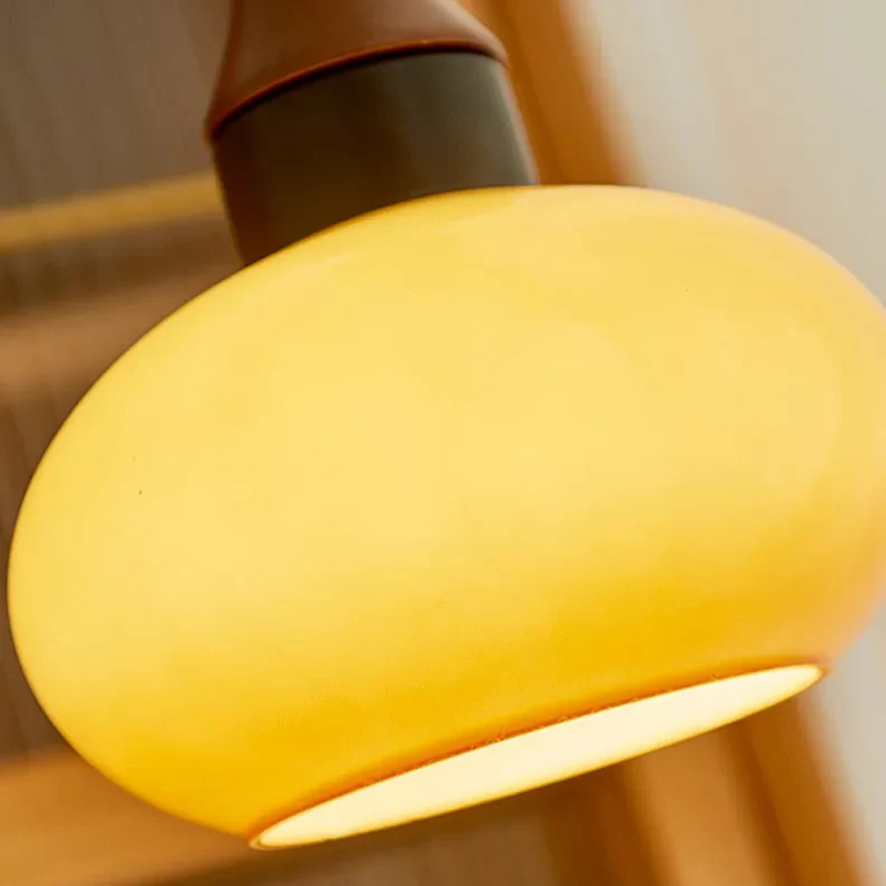 Medieval Vintage Glass Chandelier Bauhaus Restaurant Wooden Pendant Light