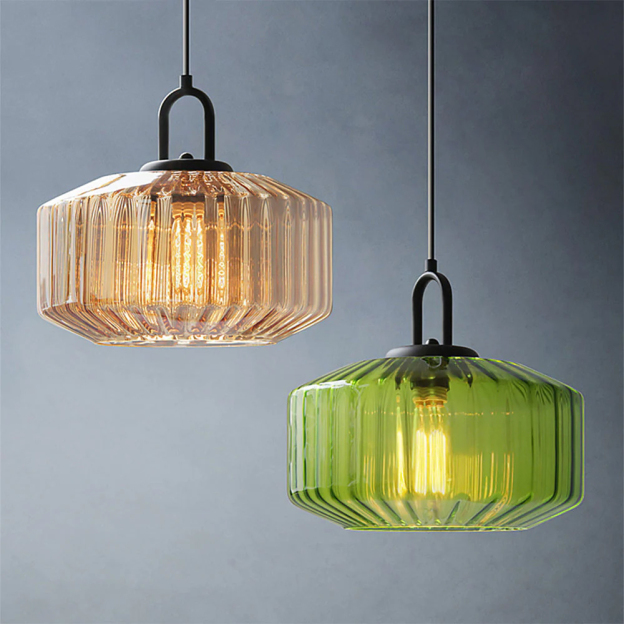 Modern Stained Glass Pendant Light Farmhouse Living Room Chandeliers