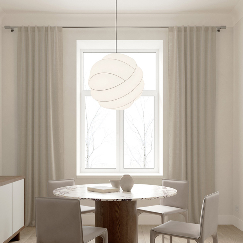 Wabi Sabi Living Room Decorative Lighting Japanese Silk Fabric Pendant Light