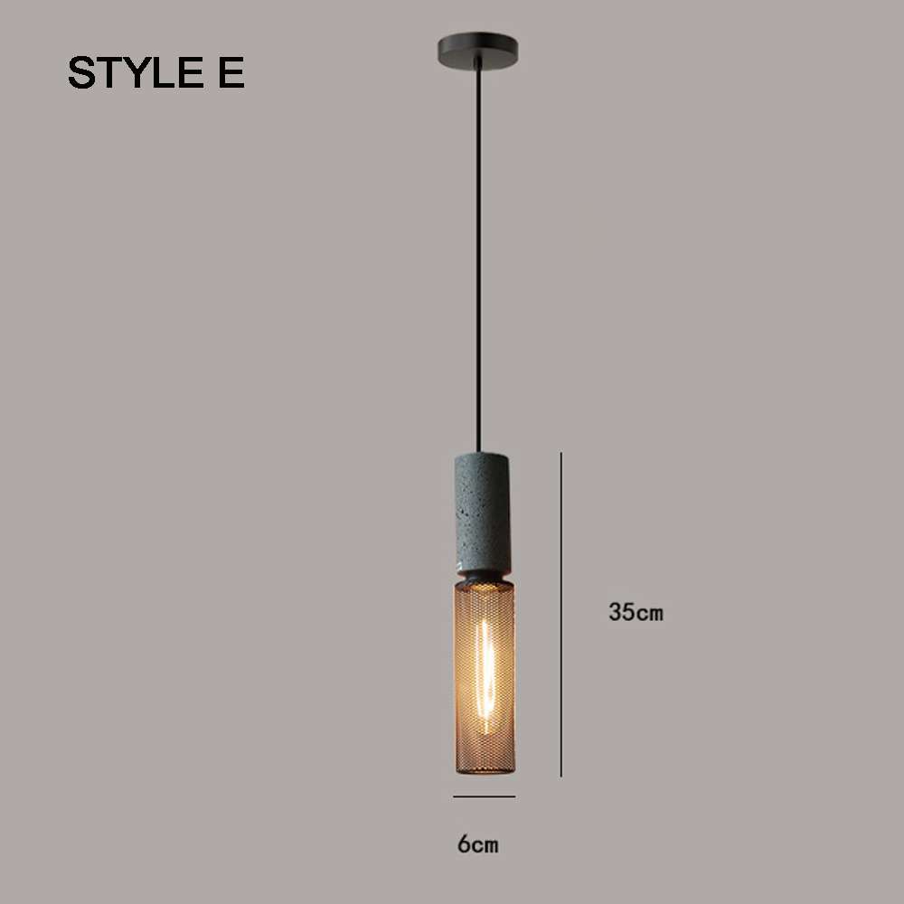 Industrial Style Pendant Lamps Nordic Restaurant Cement Hollow Metal Chandelier