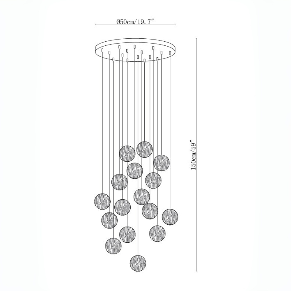 Nordic Wooden Spherical Cluster Pendant Light