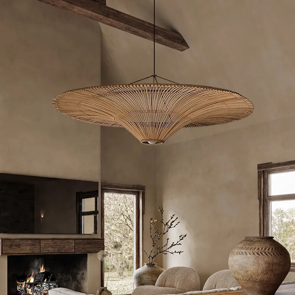 Large Modern Rattan Pendant Light Ceiling Lampshade