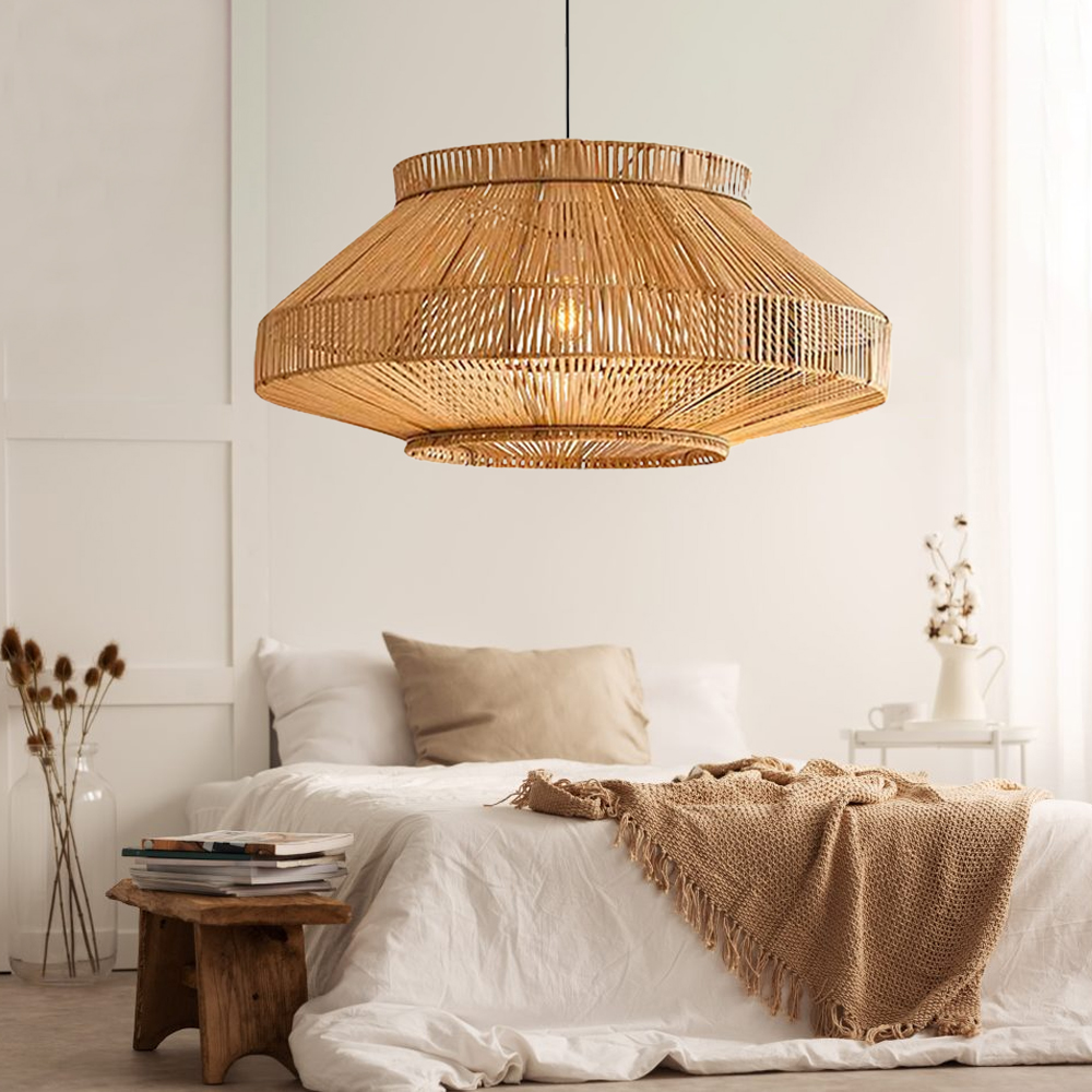 Southeast Asia Extra Large Retro Rattan Chandelier For Homestay