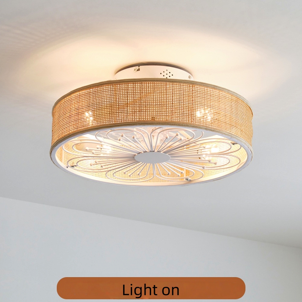 Japanese Retro Rattan Fan Ceiling Light