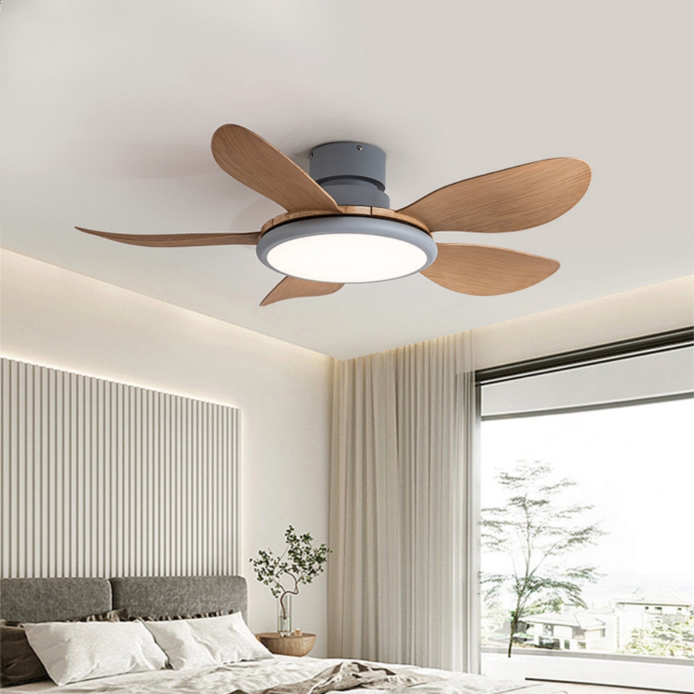 Nordic Style Household Variable Frequency Ceiling Fan Light