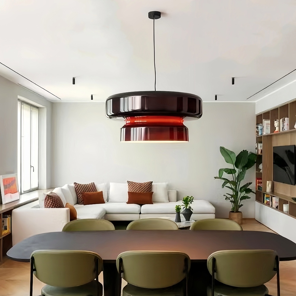 Spanish Style Colorful Creative Glass Double Layered Pendant Light