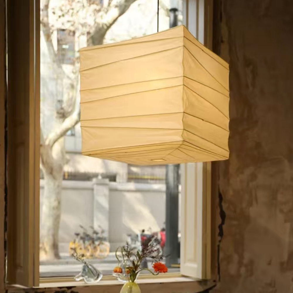 Japanese Style Paper Art Square Pendent Lamp