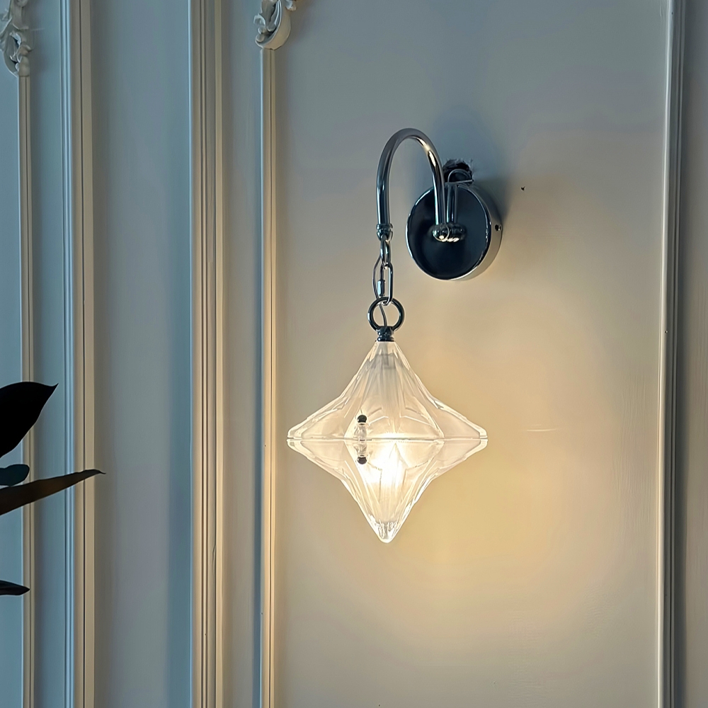 French Bauhaus Star Glass Wall Lamp Modern Minimalist Decor Lighting