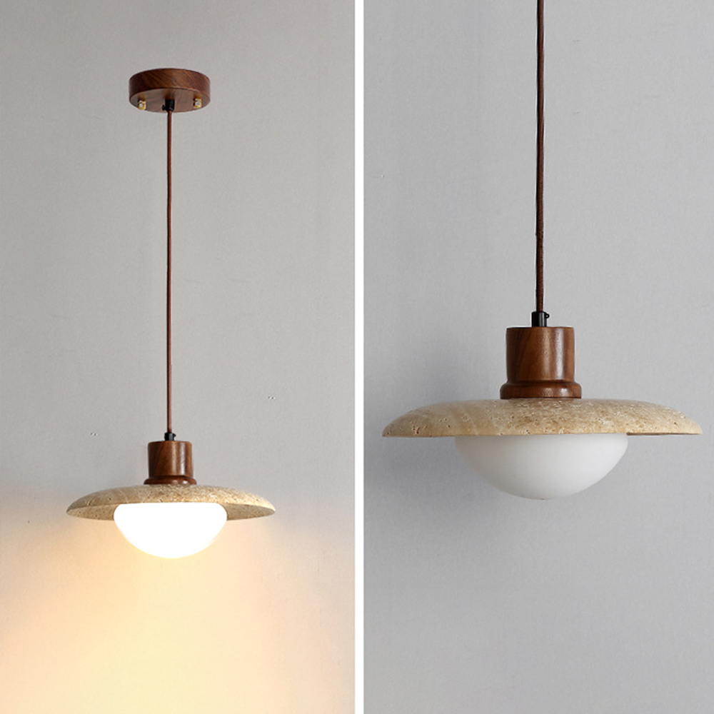 Wabi-Sabi Creative Homestay Travertine Stone Pendant Light Fixture