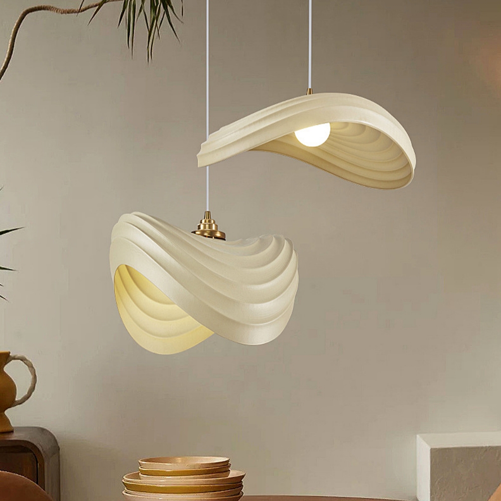 Nordic Minimalist Cream Resin Pendant Lamp