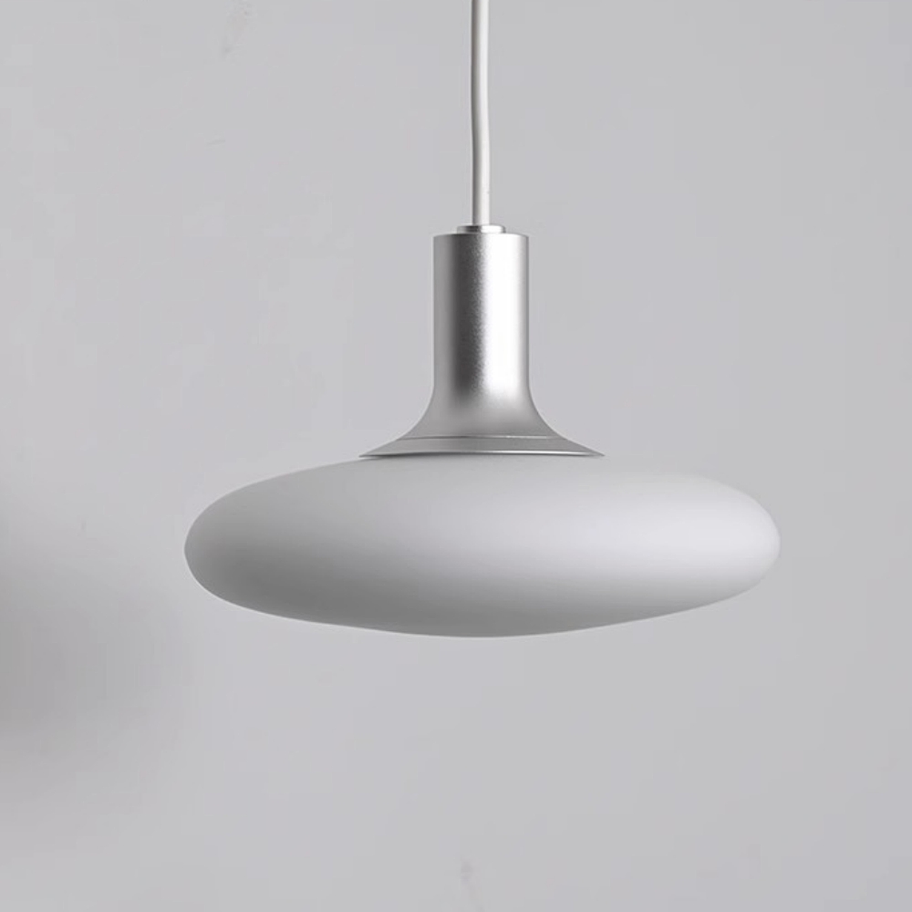 Nordic Cream White Glass Pendant Lamp Minimalist Ambient Lighting