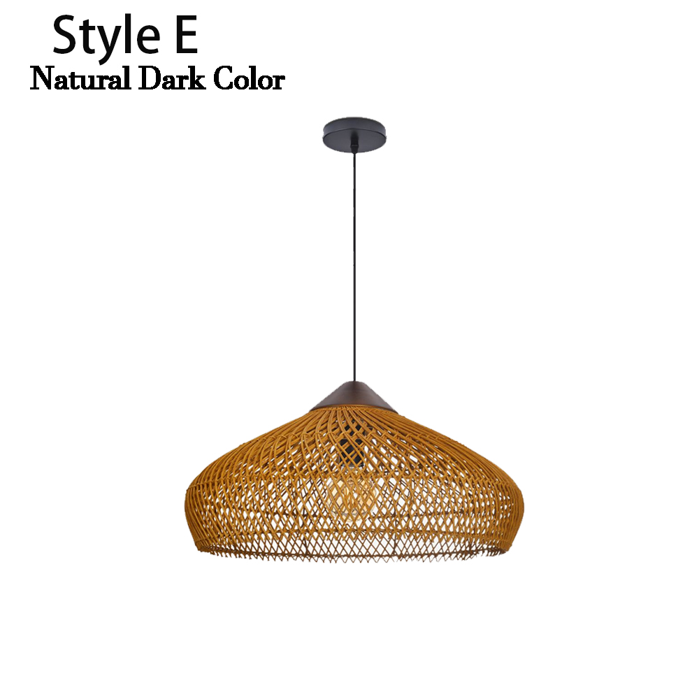 Wabi-sabi Rattan Chandeliers Rustic Handwoven Light Fixture for Restaurant