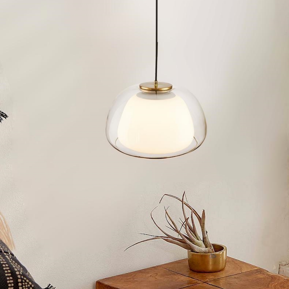 Modern Organic Glass Dome Pendant Light