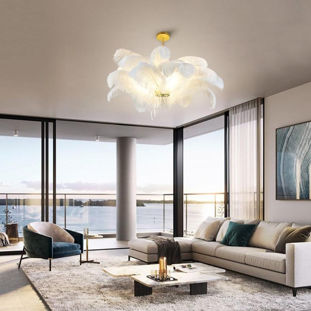 Modern Feather Home Chandelier Nordic Craft Pendant Lighting