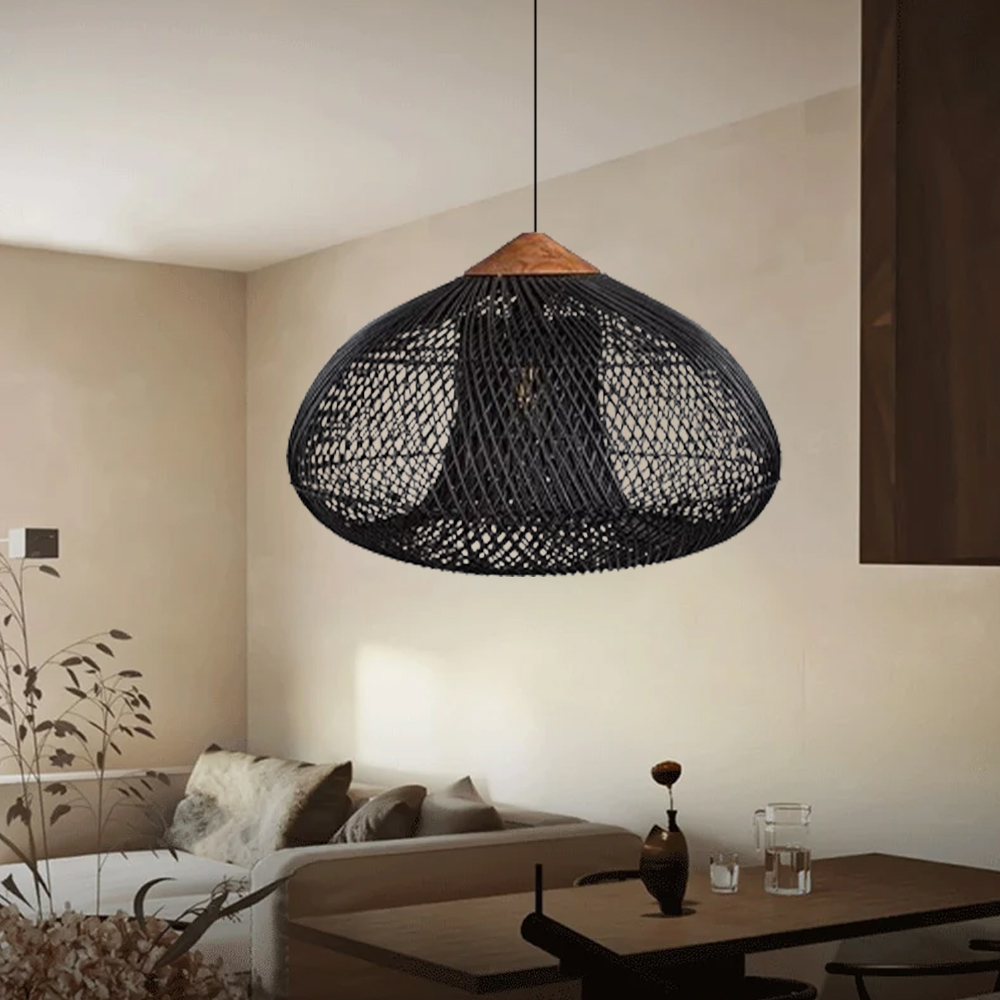 Trendy Rattan Pendant Light Wabi-sabi Style Retro Southeast Asian Chandelier