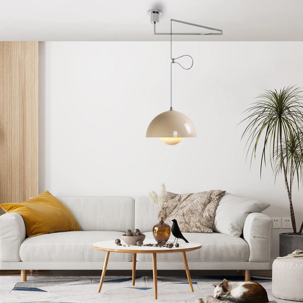 Adjustable Arm Metal Pendant Light Danish Flush Mount Flowerpot Dining Room Light