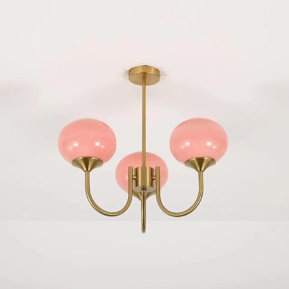 Bauhaus Living Room Chandelier Luxury Cream Pink Glass Pendant Light