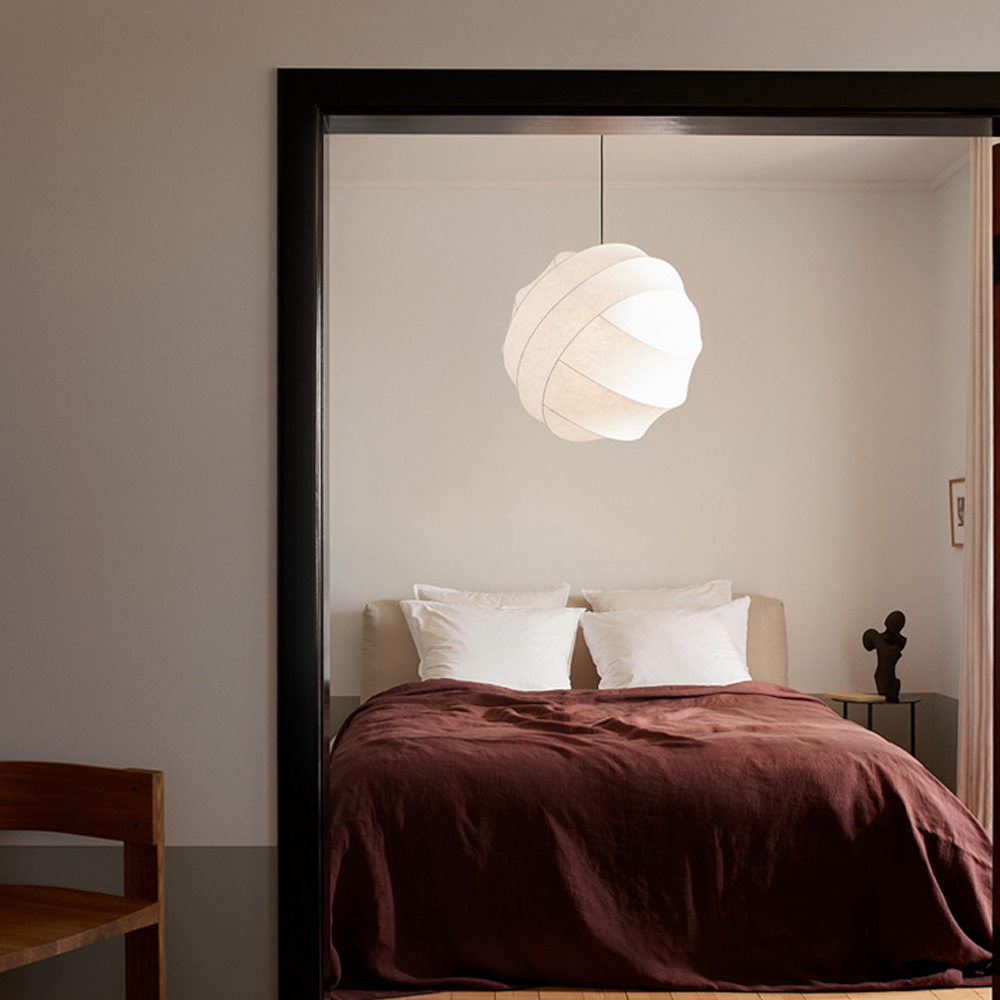 Wabi Sabi Living Room Decorative Lighting Japanese Silk Fabric Pendant Light