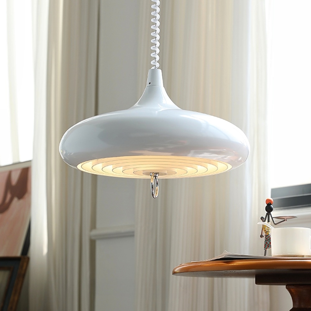 Bauhaus Retro Style Adjustable Solid Color Iron Pendant Light