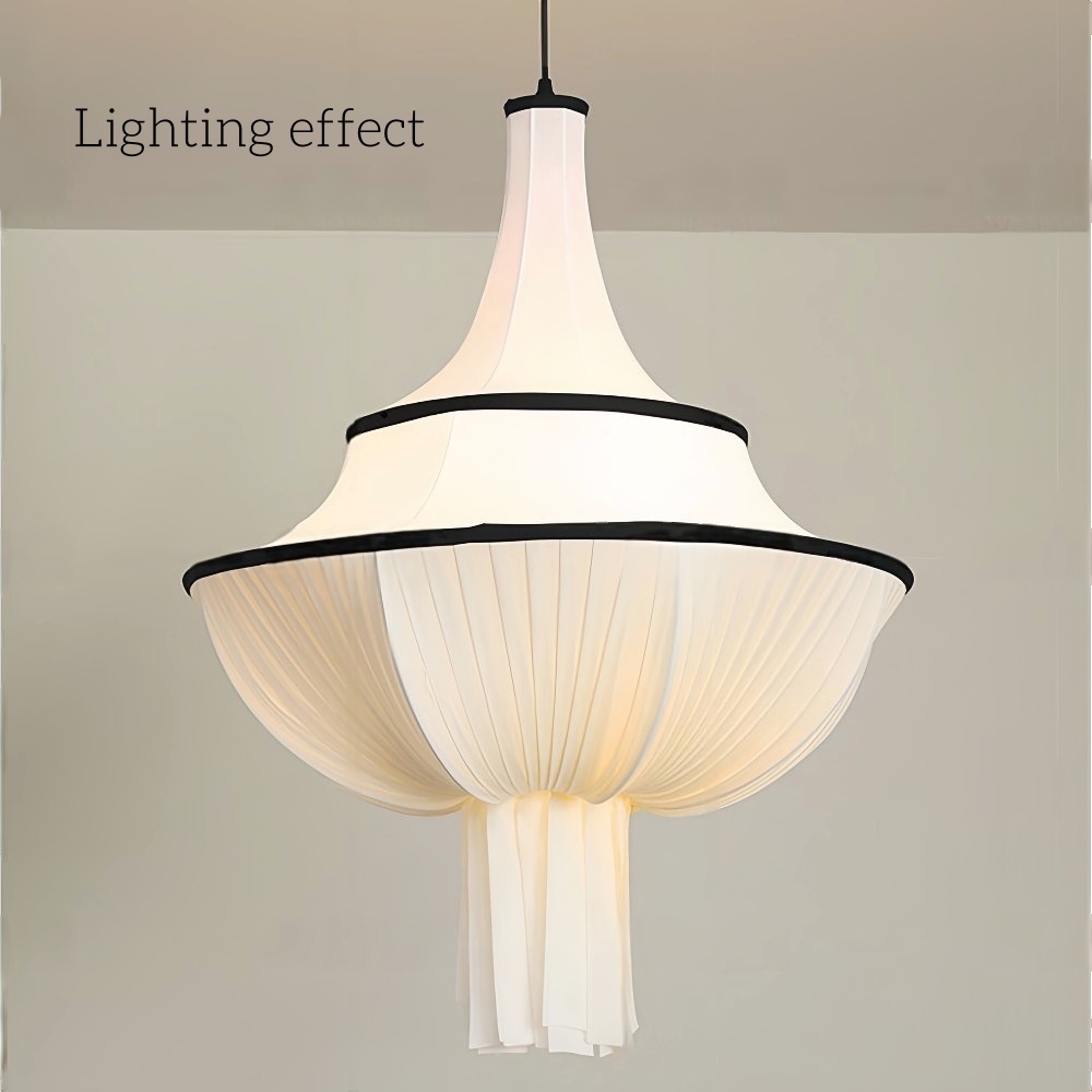 French Cream Style Satin Fabric Chandelier