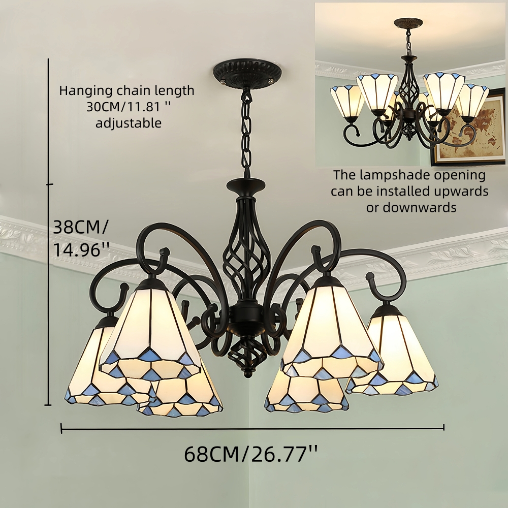 Mediterranean Style European Colored Glass Chandelier