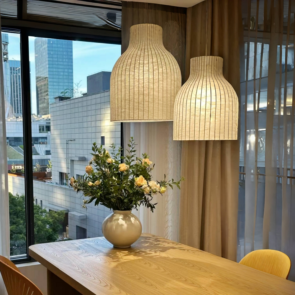 Handmade Elegant Fabric Pendant Lamp Unique Design Boho Chandelier for Cozy Living Rooms