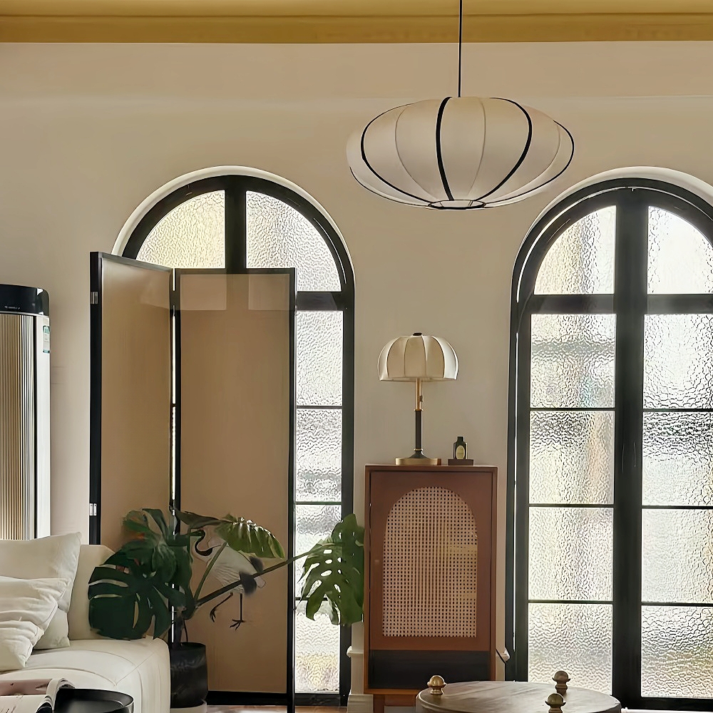 Living Room Satin Chandelier Japanese Medieval Vintage Pendant Lamps Set