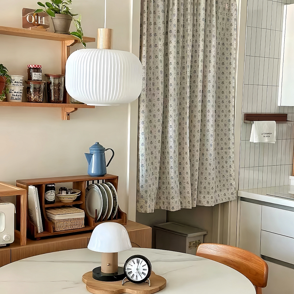 Japanese Style Log Winde Minimalist Modern Restaurant bar Glass Chandelier