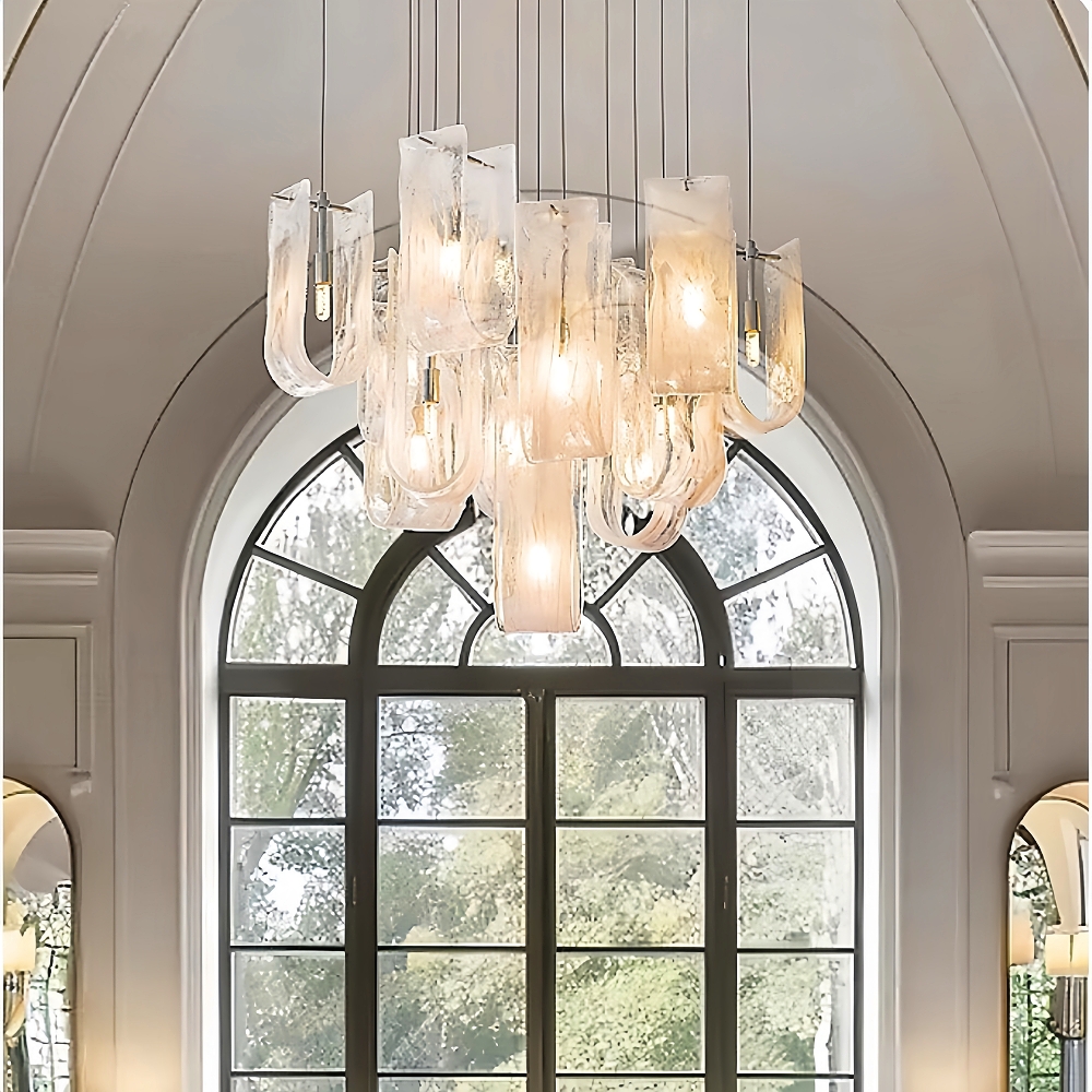 French Mist Glass Chandelier For Living Room And Bedroom