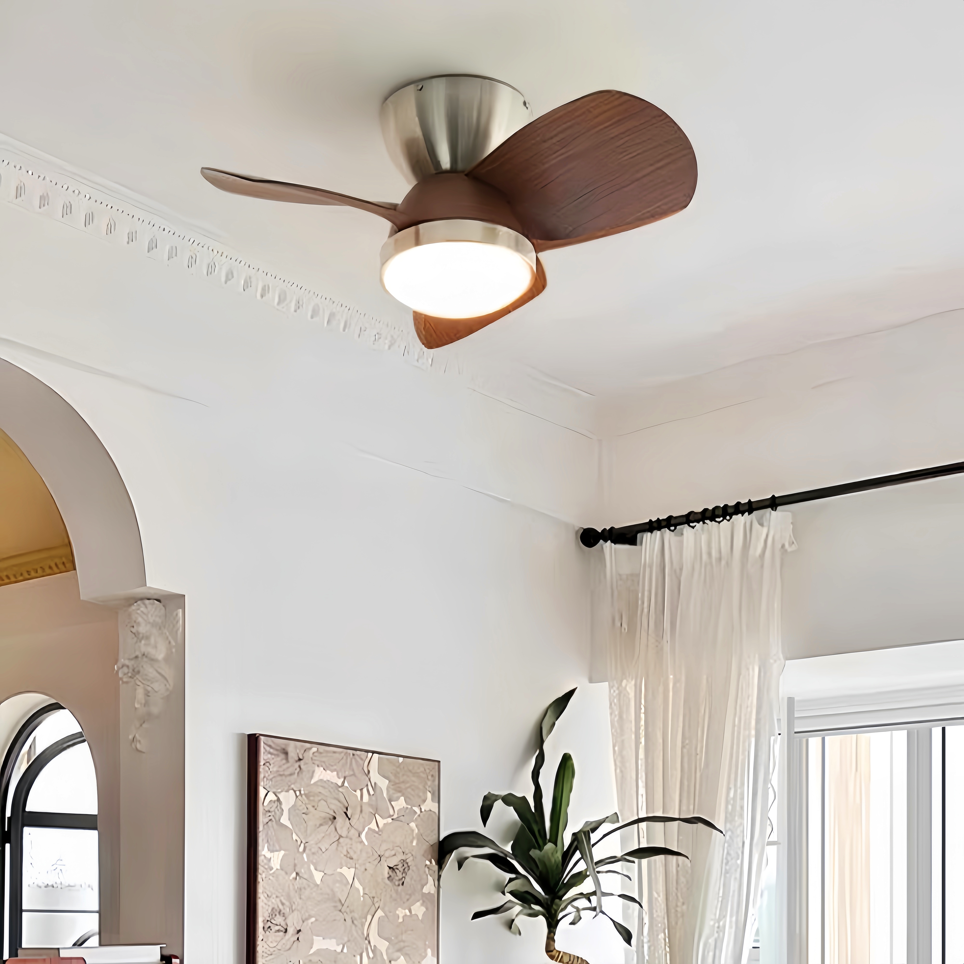 Modern Style Small-Sized 24 Inch Ceiling Fan Light
