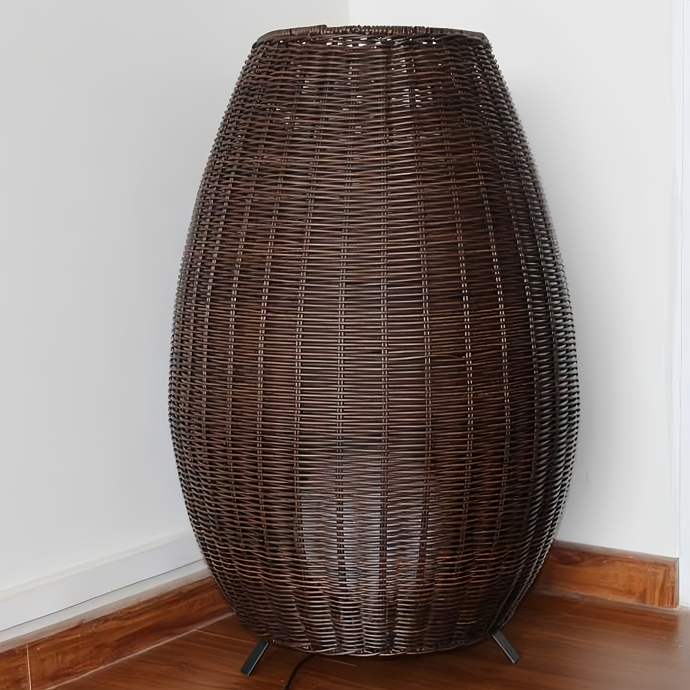 Outdoor Waterproof Rattan Floor Lamp Courtyard Lawn Lamp
