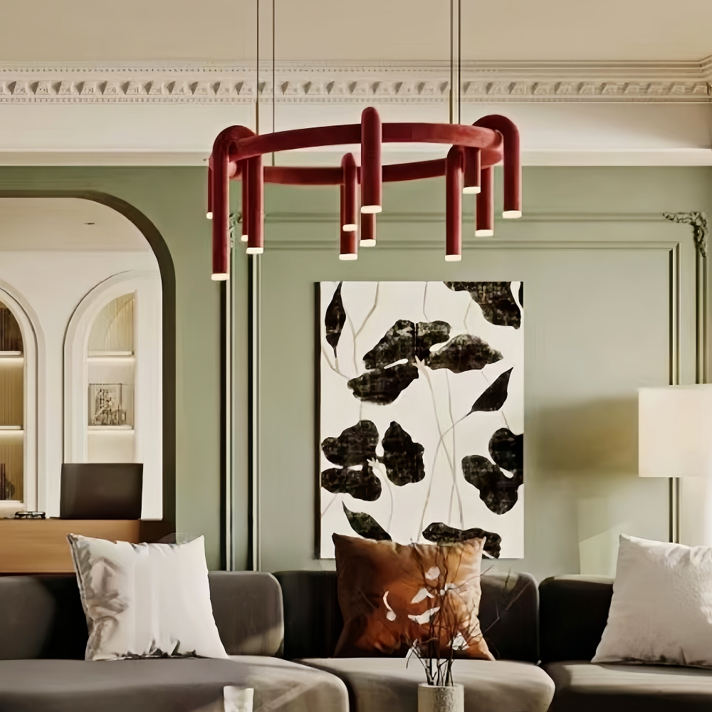 Nordic Modern U-Shaped Circular Pendant Light for Bedroom - Minimalist Creative Design