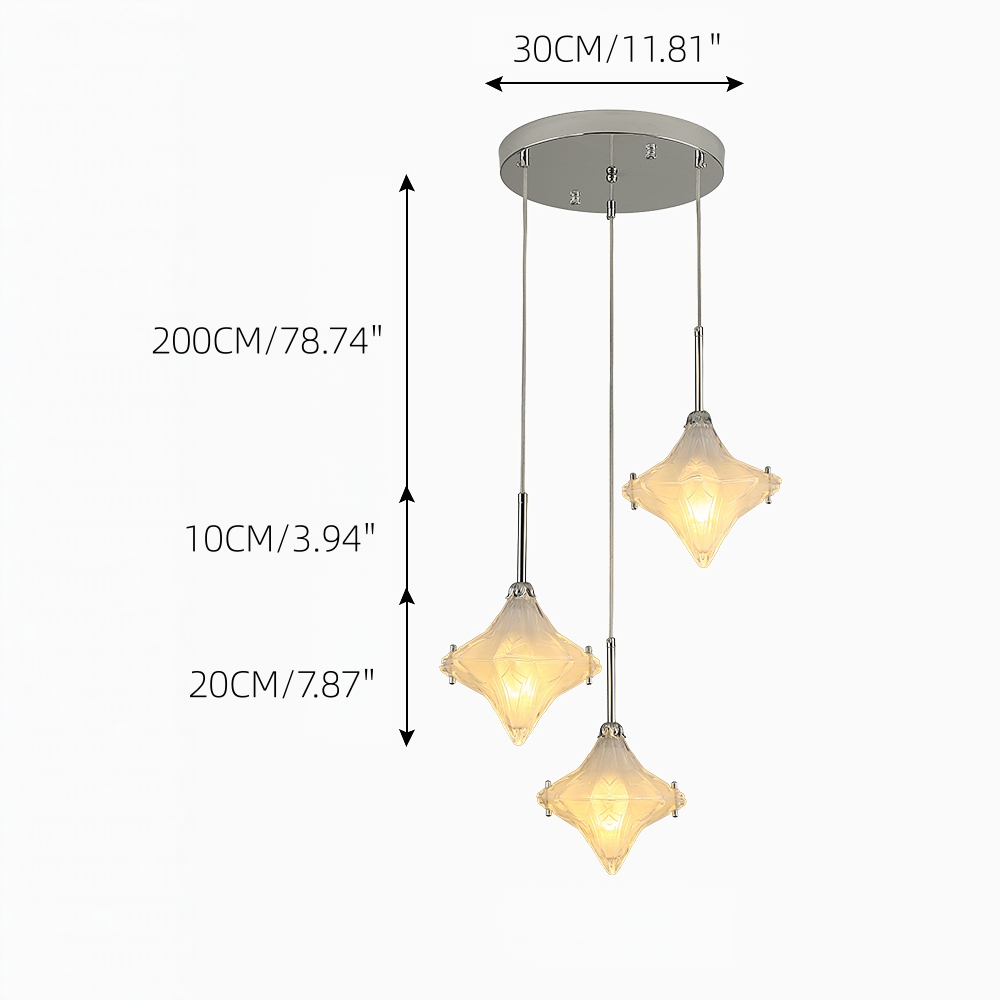 French-Style Murano Retro Star Glass Chandelier