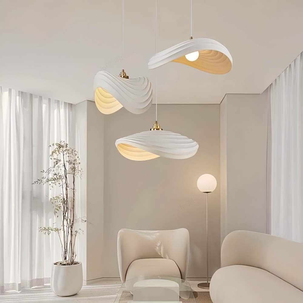 Nordic Minimalist Cream Resin Pendant Lamp