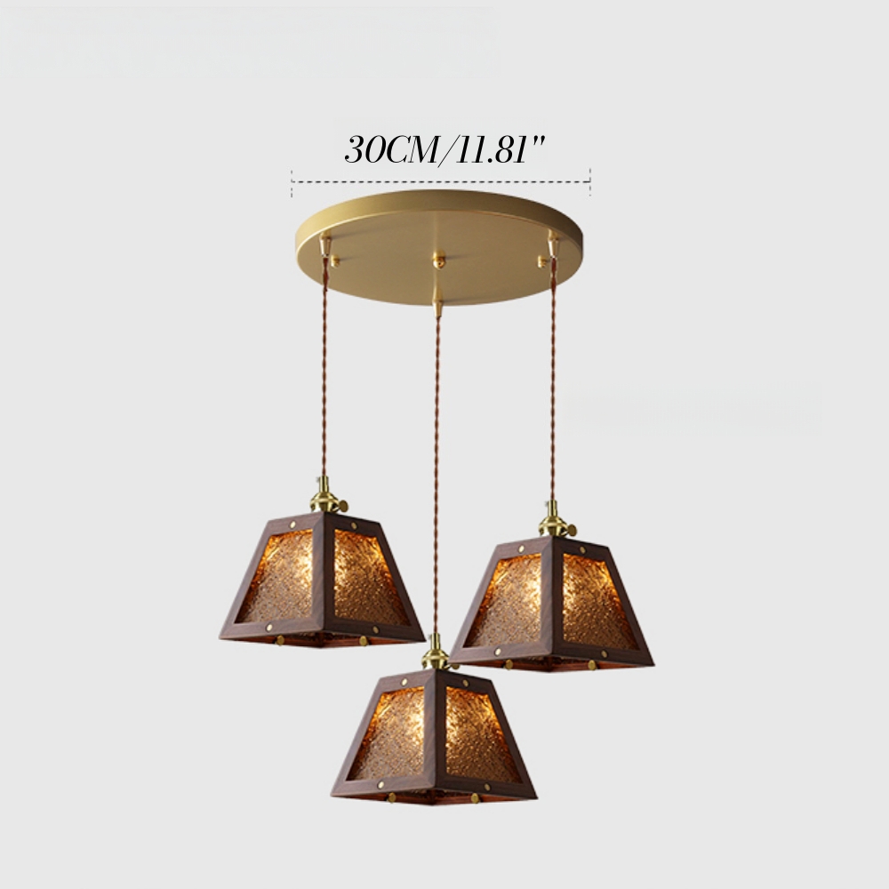 Vintage Etched Glass Pendant Lamp Cozy Bedroom Bedside Lighting