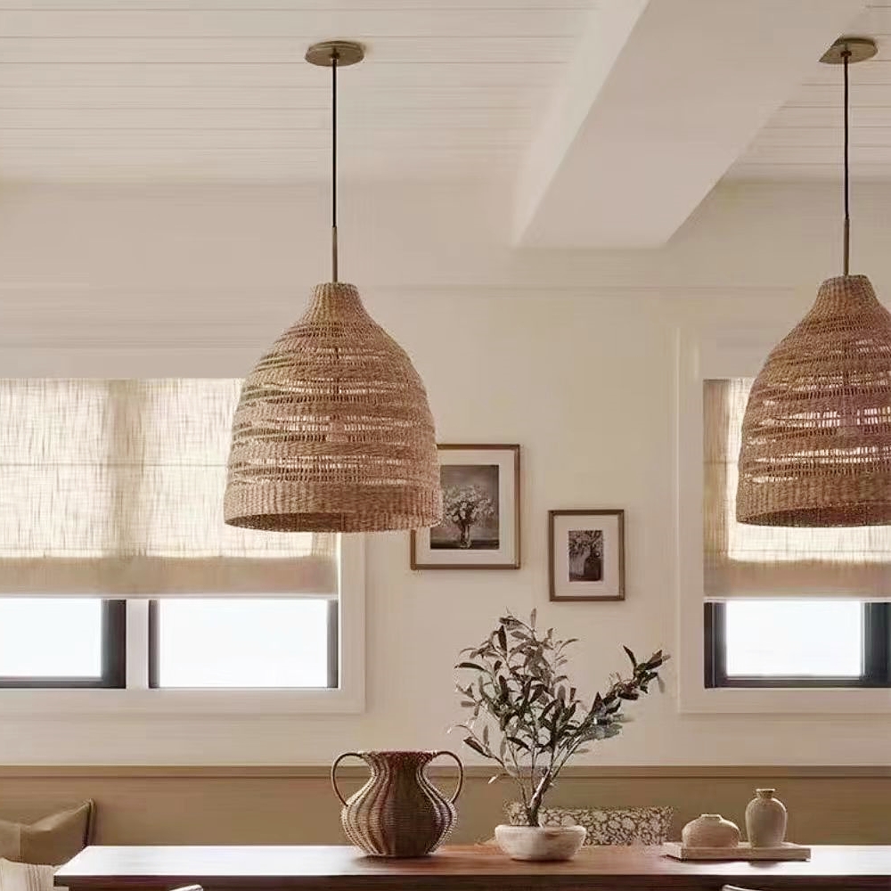 Handwoven Natural Water Plants Pendant Lamp