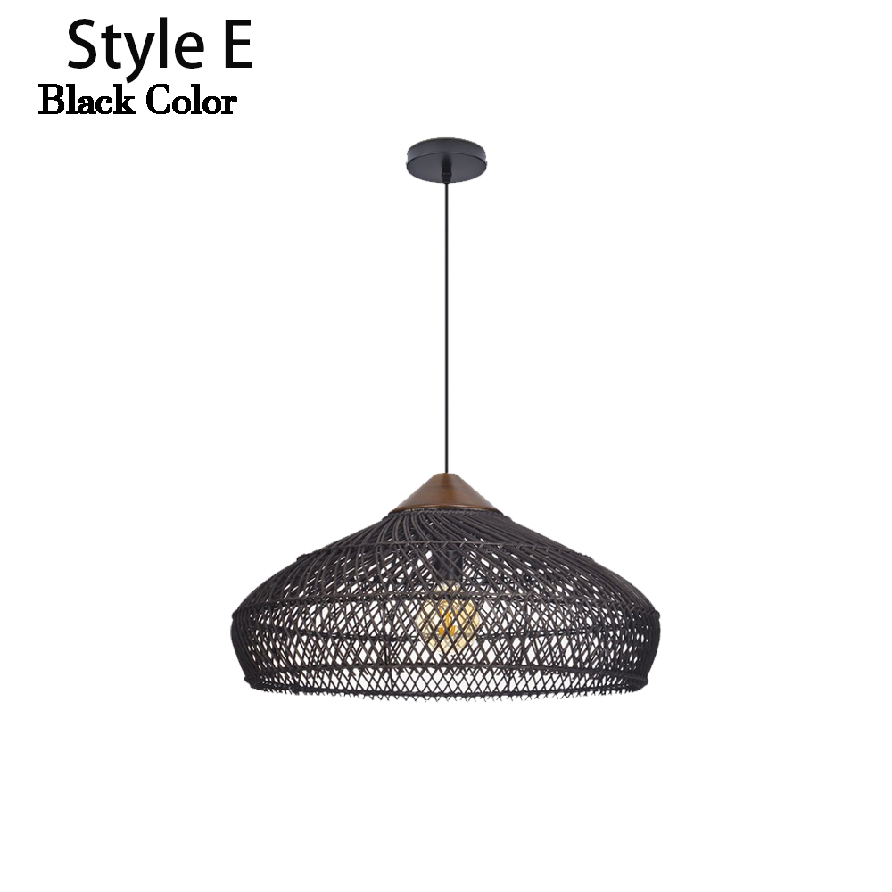 Wabi-sabi Rattan Chandeliers Rustic Handwoven Light Fixture for Restaurant