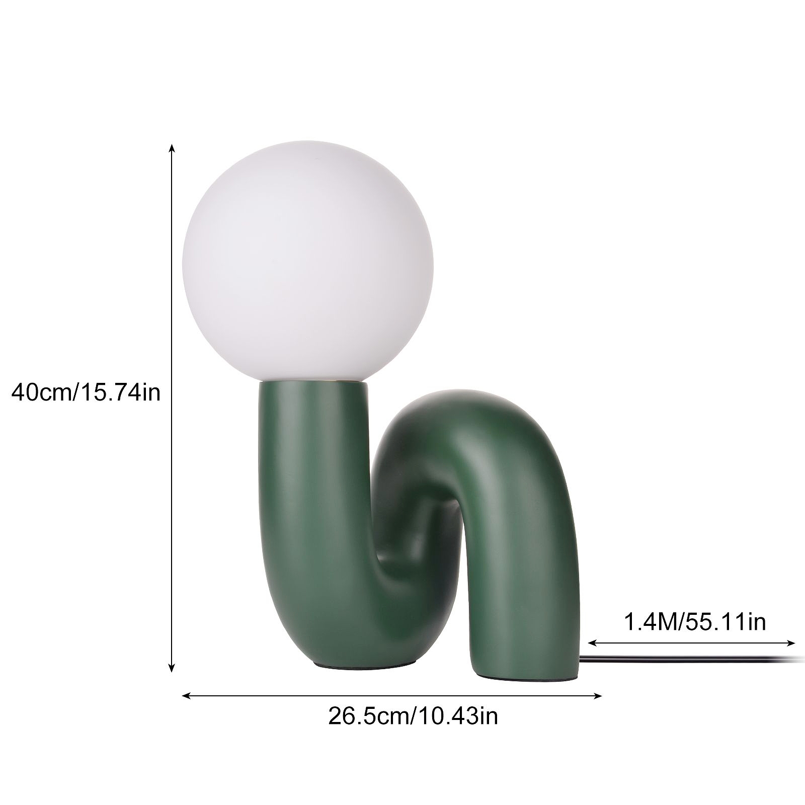 Postmodern Loop Resin Table Lamp With Frosted Glass Globe