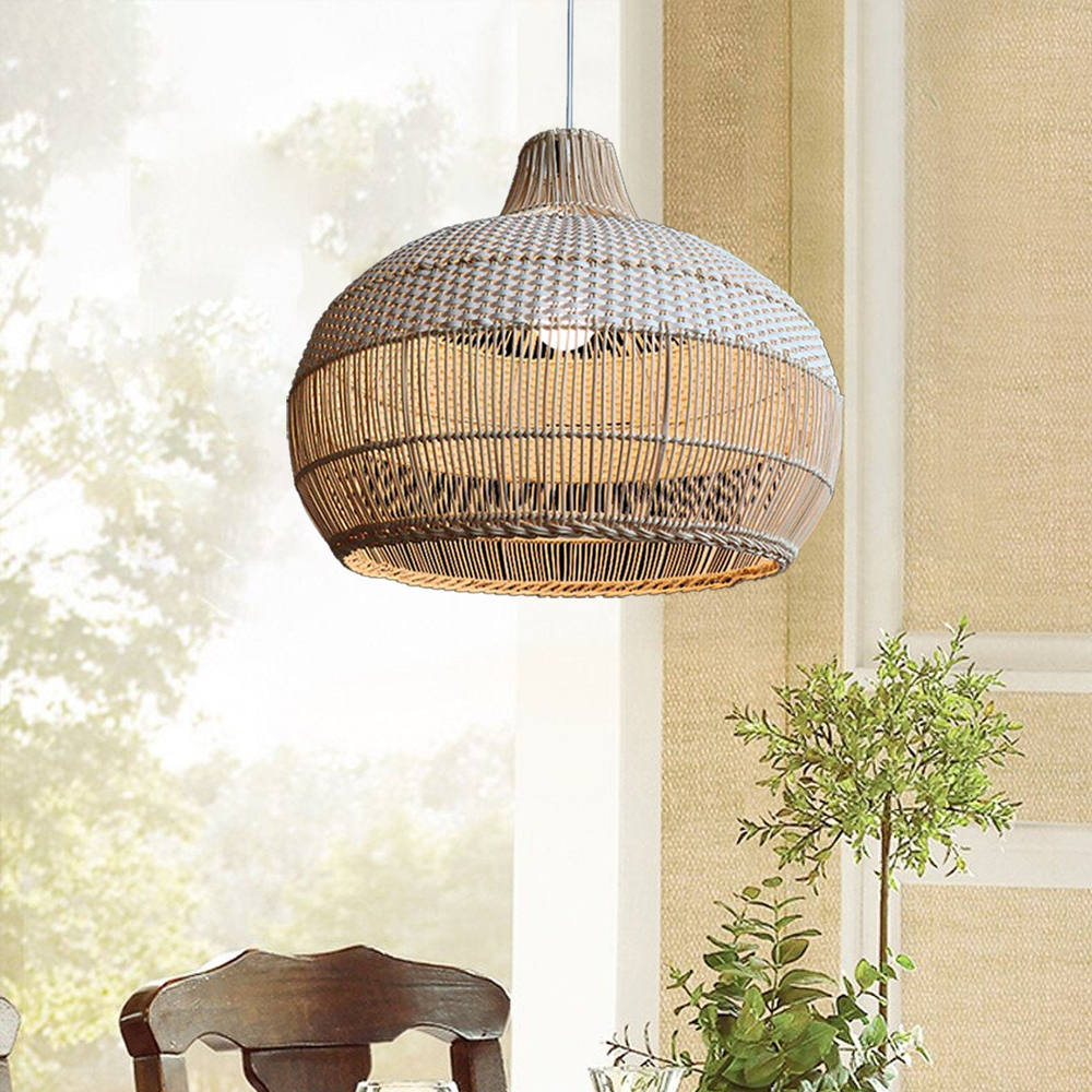 Handwoven Rattan Kitchen Island Pendant Lighting