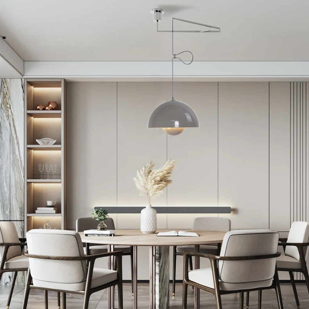 Adjustable Arm Metal Pendant Light Danish Flush Mount Flowerpot Dining Room Light