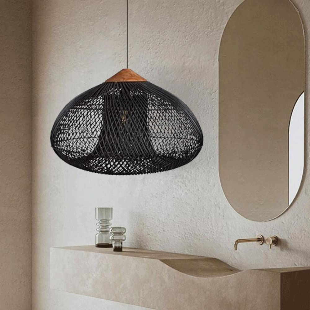 Trendy Rattan Pendant Light Wabi-sabi Style Retro Southeast Asian Chandelier
