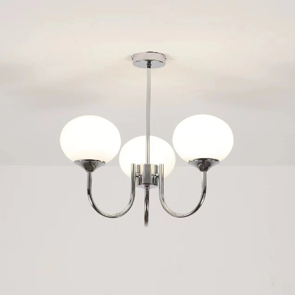 Bauhaus Living Room Chandelier Luxury Cream Pink Glass Pendant Light