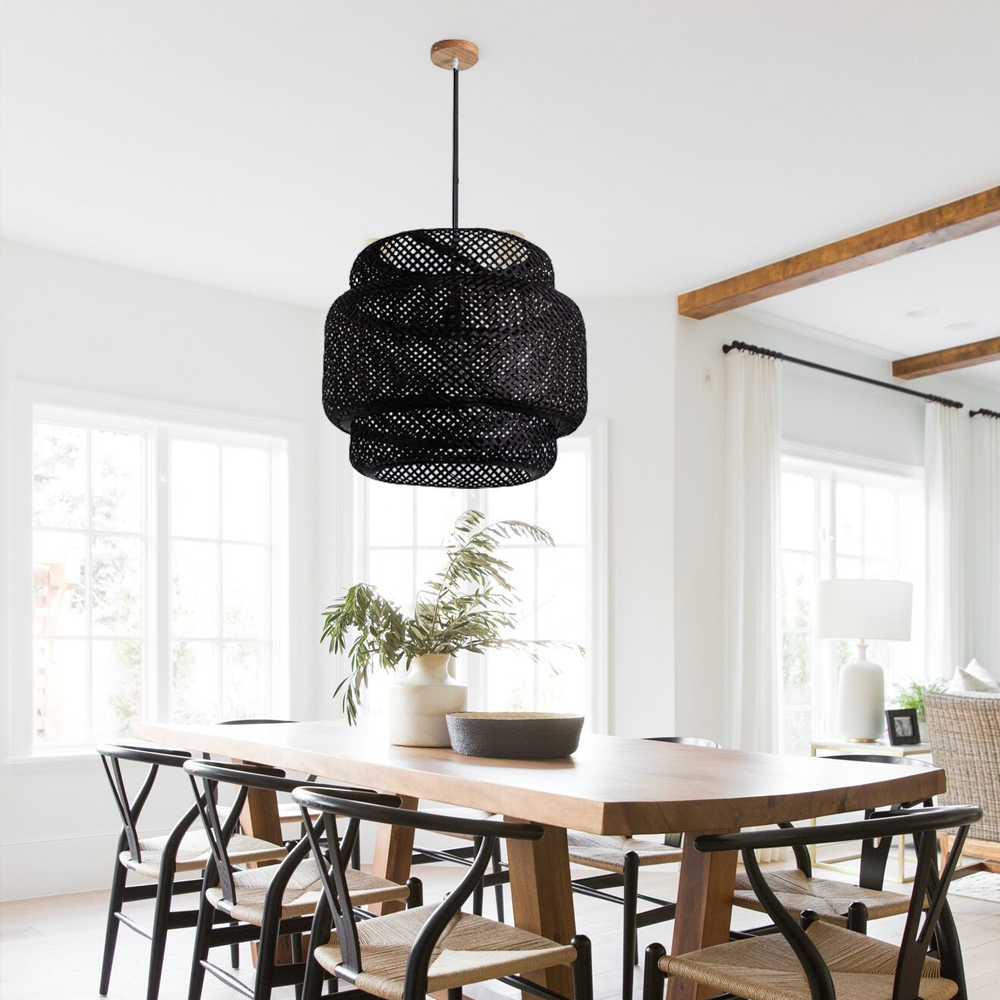 Handmade Sophisticated Bamboo Pendant Lamp Coastal Interior Decor Lighting