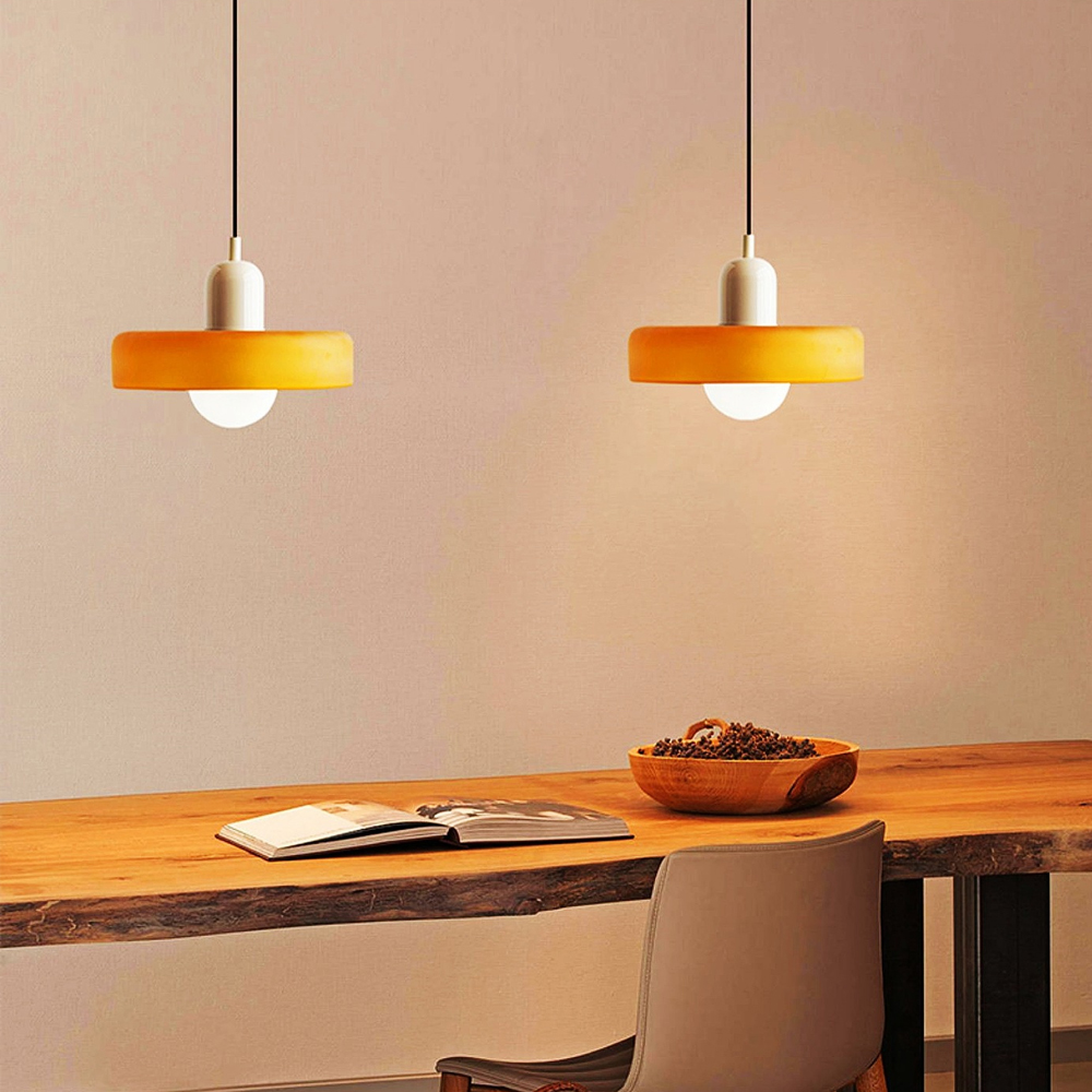 Mid-Century Modern Glass Pendant Light Memphis Dining Room Green Chandelier